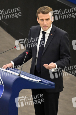 Rede von Emmanuel Macron vor dem EU-Parlament in Straßburg