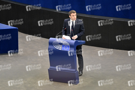 Rede von Emmanuel Macron vor dem EU-Parlament in Straßburg