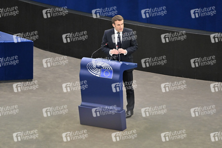 Rede von Emmanuel Macron vor dem EU-Parlament in Straßburg