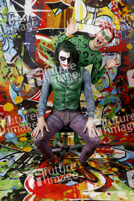 GEEK ART: Joker meets Riddler Bodypainting