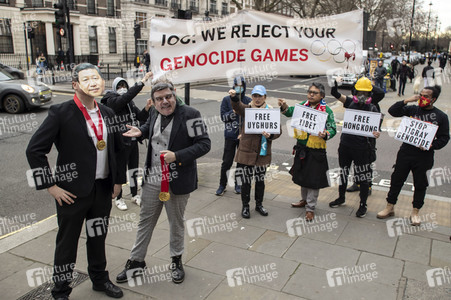 Demonstration gegen Menschenrechtsverletzungen in China in London