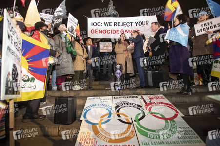 Demonstration gegen Menschenrechtsverletzungen in China in London