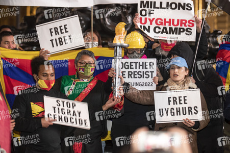 Demonstration gegen Menschenrechtsverletzungen in China in London