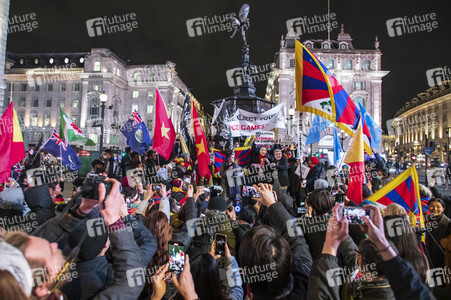 Demonstration gegen Menschenrechtsverletzungen in China in London