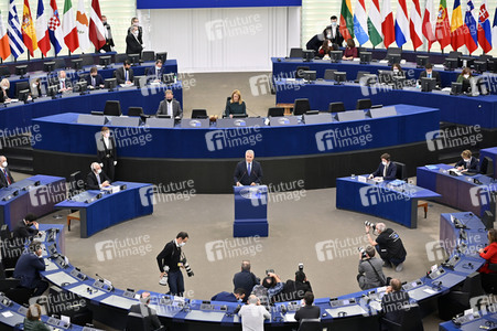 Rede von Iván Duque Márquez vor dem EU-Parlament in Straßburg