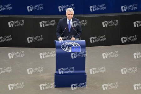 Rede von Iván Duque Márquez vor dem EU-Parlament in Straßburg