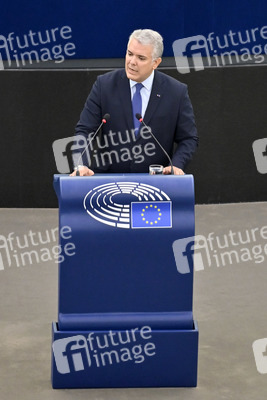 Rede von Iván Duque Márquez vor dem EU-Parlament in Straßburg