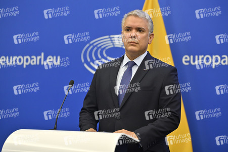 Pressekonferenz mit Iván Duque Márquez im EU-Parlament in Straßburg