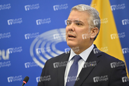 Pressekonferenz mit Iván Duque Márquez im EU-Parlament in Straßburg