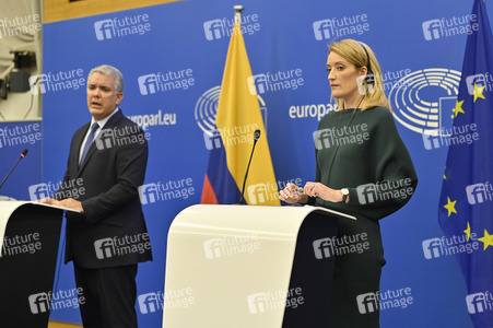Pressekonferenz mit Iván Duque Márquez im EU-Parlament in Straßburg