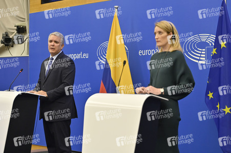 Pressekonferenz mit Iván Duque Márquez im EU-Parlament in Straßburg
