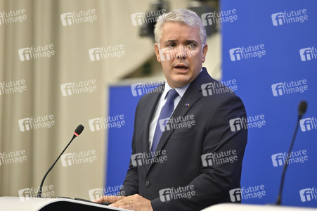 Pressekonferenz mit Iván Duque Márquez im EU-Parlament in Straßburg