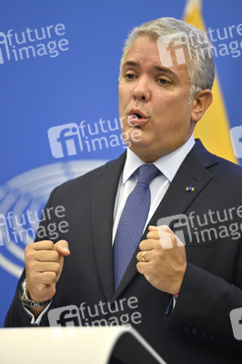 Pressekonferenz mit Iván Duque Márquez im EU-Parlament in Straßburg