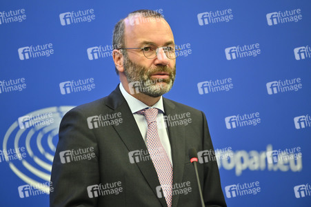 Pressebriefing der Fraktion EVP im EU-Parlament in Straßburg