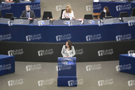 Jahresbericht 2021 der EZB im EU-Parlament in Straßburg
