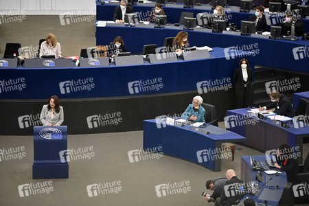 Jahresbericht 2021 der EZB im EU-Parlament in Straßburg