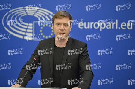Pressebriefing der Fraktion GUE/NGL im EU-Parlament in Straßburg