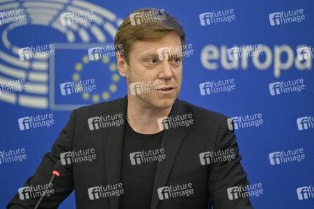 Pressebriefing der Fraktion GUE/NGL im EU-Parlament in Straßburg