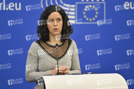 Pressebriefing der Fraktion GUE/NGL im EU-Parlament in Straßburg