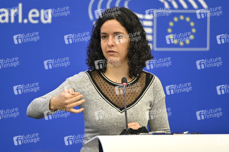 Pressebriefing der Fraktion GUE/NGL im EU-Parlament in Straßburg
