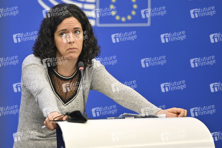Pressebriefing der Fraktion GUE/NGL im EU-Parlament in Straßburg