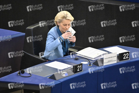 Plenartagung zur militärischen Bedrohung der Ukraine durch Russland im EU-Parlament in Straßburg