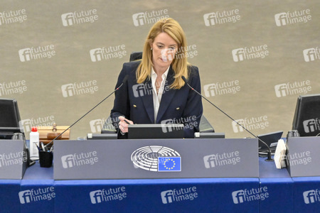 Plenartagung zur militärischen Bedrohung der Ukraine durch Russland im EU-Parlament in Straßburg