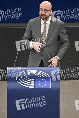 Plenartagung zur militärischen Bedrohung der Ukraine durch Russland im EU-Parlament in Straßburg