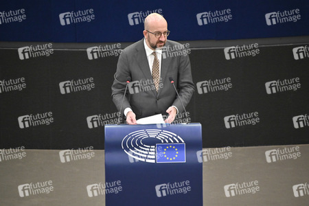 Plenartagung zur militärischen Bedrohung der Ukraine durch Russland im EU-Parlament in Straßburg
