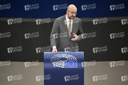 Plenartagung zur militärischen Bedrohung der Ukraine durch Russland im EU-Parlament in Straßburg