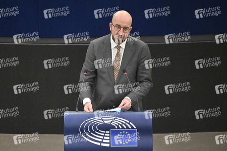 Plenartagung zur militärischen Bedrohung der Ukraine durch Russland im EU-Parlament in Straßburg