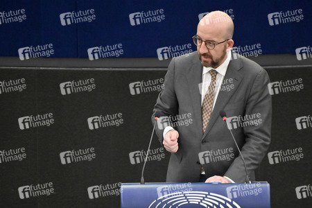 Plenartagung zur militärischen Bedrohung der Ukraine durch Russland im EU-Parlament in Straßburg