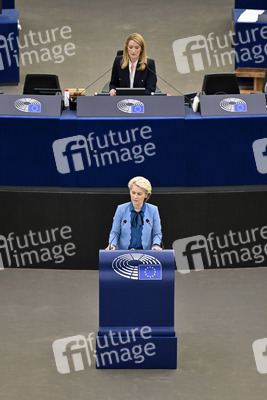 Plenartagung zur militärischen Bedrohung der Ukraine durch Russland im EU-Parlament in Straßburg