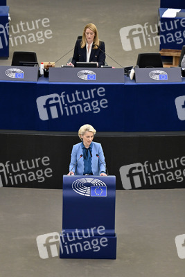 Plenartagung zur militärischen Bedrohung der Ukraine durch Russland im EU-Parlament in Straßburg
