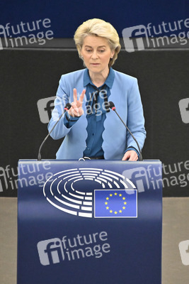 Plenartagung zur militärischen Bedrohung der Ukraine durch Russland im EU-Parlament in Straßburg