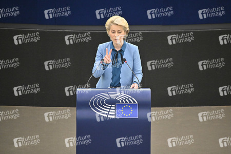 Plenartagung zur militärischen Bedrohung der Ukraine durch Russland im EU-Parlament in Straßburg
