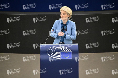 Plenartagung zur militärischen Bedrohung der Ukraine durch Russland im EU-Parlament in Straßburg