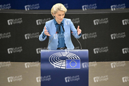 Plenartagung zur militärischen Bedrohung der Ukraine durch Russland im EU-Parlament in Straßburg