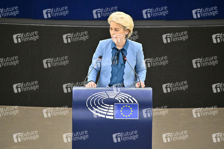 Plenartagung zur militärischen Bedrohung der Ukraine durch Russland im EU-Parlament in Straßburg