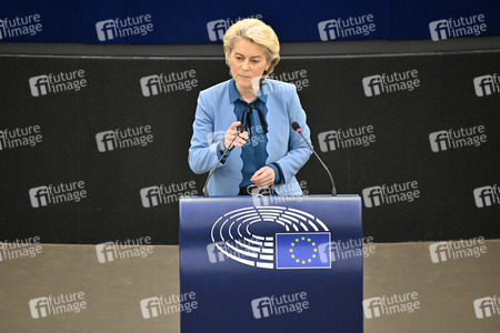 Plenartagung zur militärischen Bedrohung der Ukraine durch Russland im EU-Parlament in Straßburg