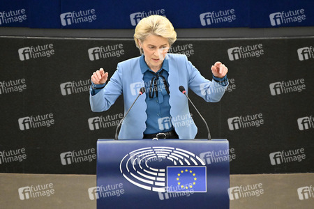 Plenartagung zur militärischen Bedrohung der Ukraine durch Russland im EU-Parlament in Straßburg