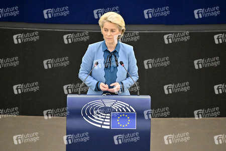 Plenartagung zur militärischen Bedrohung der Ukraine durch Russland im EU-Parlament in Straßburg
