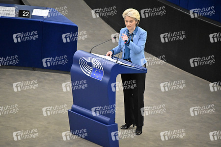 Plenartagung zur militärischen Bedrohung der Ukraine durch Russland im EU-Parlament in Straßburg