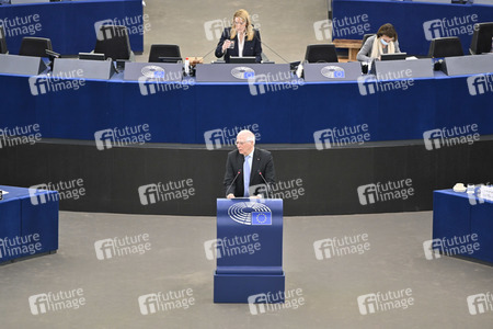 Plenartagung zur militärischen Bedrohung der Ukraine durch Russland im EU-Parlament in Straßburg