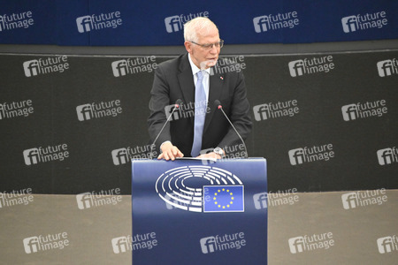 Plenartagung zur militärischen Bedrohung der Ukraine durch Russland im EU-Parlament in Straßburg