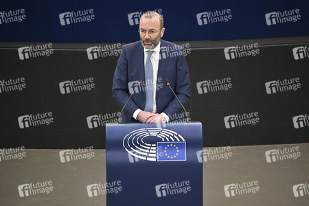 Plenartagung zur militärischen Bedrohung der Ukraine durch Russland im EU-Parlament in Straßburg