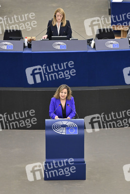 Plenartagung zur militärischen Bedrohung der Ukraine durch Russland im EU-Parlament in Straßburg