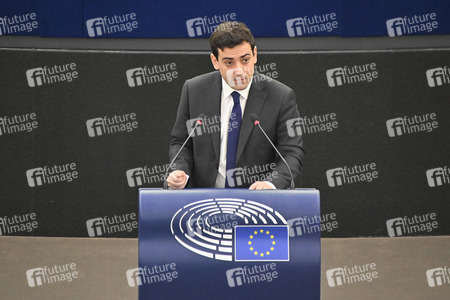 Plenartagung zur militärischen Bedrohung der Ukraine durch Russland im EU-Parlament in Straßburg