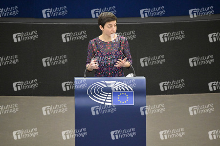Plenartagung zur militärischen Bedrohung der Ukraine durch Russland im EU-Parlament in Straßburg