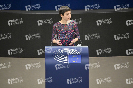 Plenartagung zur militärischen Bedrohung der Ukraine durch Russland im EU-Parlament in Straßburg